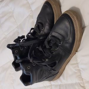 Diesel black leather high top